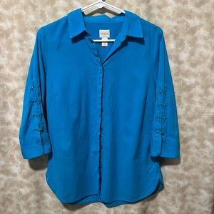 Chico’s button down shirt. 3/4” sleeves .